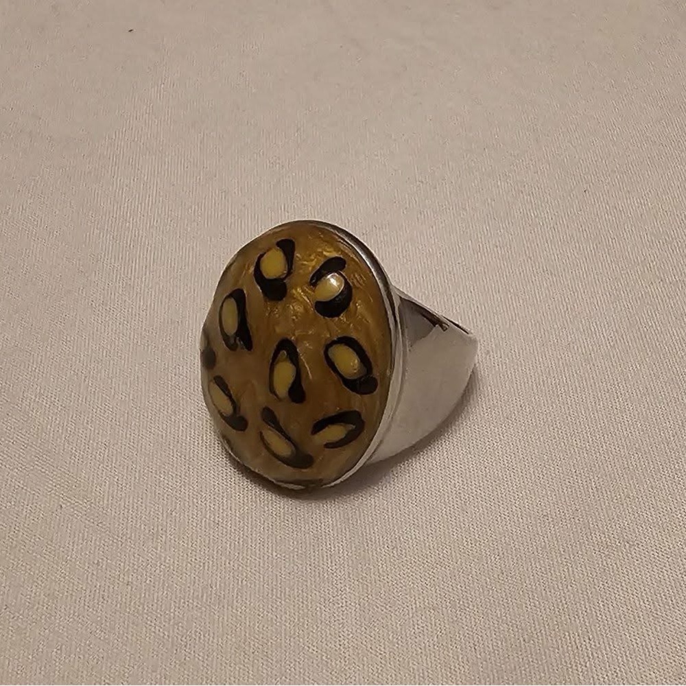 Leopard Print Statement Ring